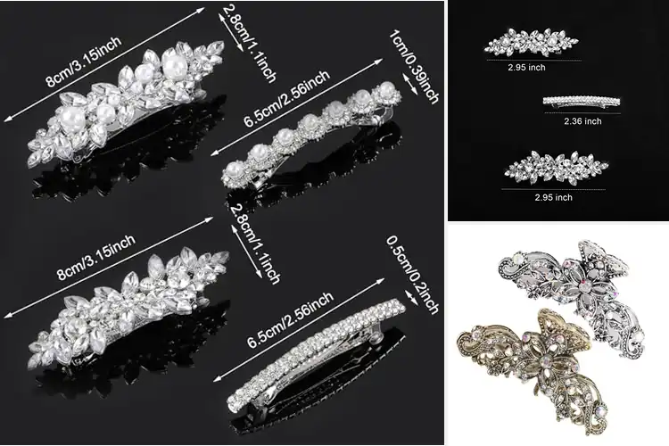 Detailed view of Best Alloy Rhinestone Hair Clips