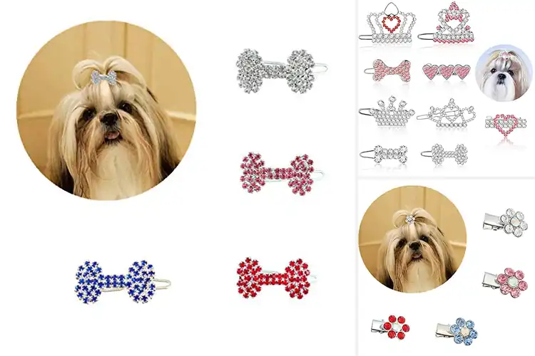 Detailed view of Best Hair Clip For Dogs With Rhinestones