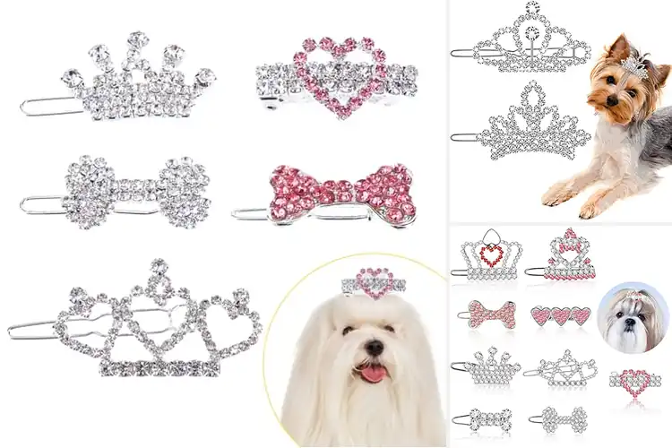 Detailed view of Best Rhinestone Dog Crown Clips