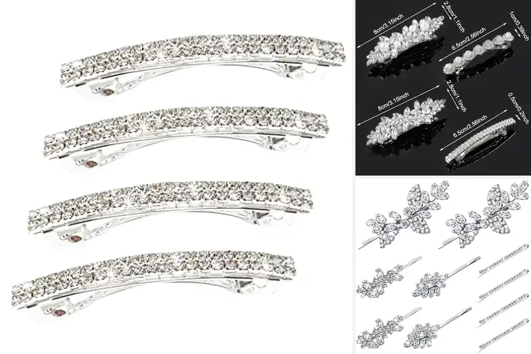 Detailed view of Best Rhinestone Hair Barrettes