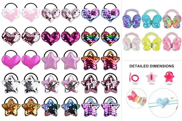 Detailed view of Best Sequin Hair Ties For Girls
